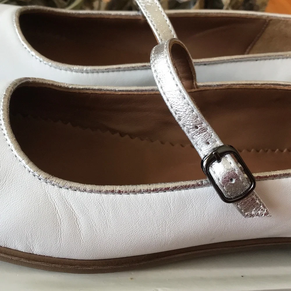 JULIA BO HANDCRAFTED WHITE MARY JANE - Picture 11 of 16